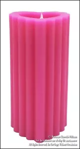 NEW 6" PINK HEART SHAPE LED FLAMELESS PILLAR CANDLE WEDDING VALENTINE W/TIMER - Picture 1 of 4