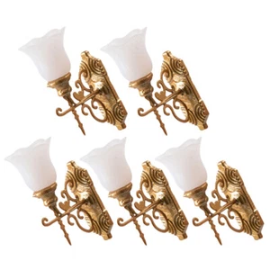5PCS Dollhouse Wall Lamps Lights 1:12 Scale Miniature Sconces for DIY Room Decor - Picture 1 of 8