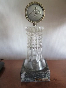 Kegel -Pokal, Kegeln, Bowling, 41 Jahre alt auf Sockel, 22 cm, Glas, Joska - Bild 1 von 4