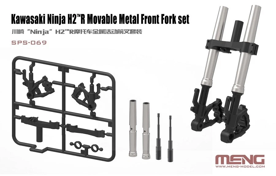 Meng 1/9 Kawasaki Ninja H2R Movable Metal Front Fork set for Meng Model #MT001 - Image 1 of 1