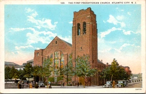 Postal Primera Iglesia Presbiteriana Atlantic City Nueva Jersey - Imagen 1 de 2