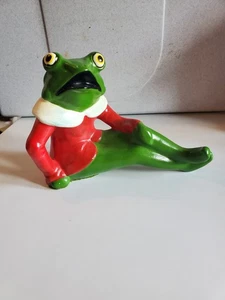 Keramik Weihnachtselfe Frosch Figur - Bild 1 von 10