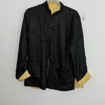 Men Traditional Chinese Tang Suit Jacket M Black Kung Fu Martial Arts Reversible - Image 1 of 4