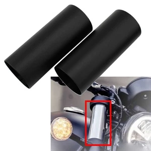 1 Paar Aluminiumlegierung schwarz Vordergabelabdeckung passt Bobber 2018-2020 2019 Motor - Bild 1 von 9