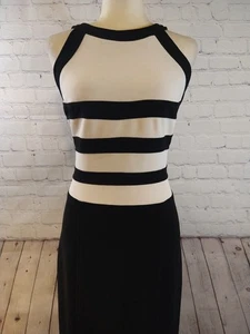 EUC Damen Vintage Betsy & Adam schwarz/weiß bodenlanges Trägerkleid - 13/14 - Bild 1 von 18