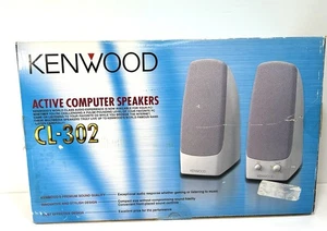 Vintage Kenwood Computer Speakers Set CL-302 In The Box Free Shipping - Picture 1 of 10