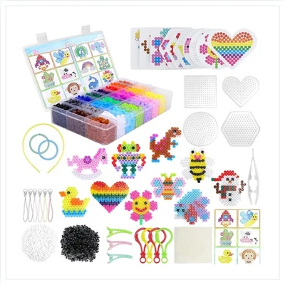 Bügelperlen Set 24 Farben Kreativ Bastelset DIY Spielzeug Kinder - Bild 1 von 4