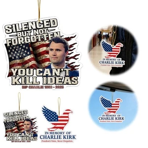 Charlie Kirk Aufkleber Silenced But Not Forgotten Tribute Acryl Anhänger - Bild 1 von 12