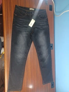 Camii Mia Women's Thermal Winter Stretch Skinny Fleece Lined Black Jeans 34 x 30 - Picture 1 of 11