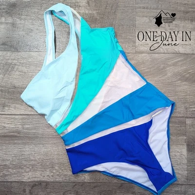 CharmLeaks One Shoulder Mesh Cutout One Piece Swimsuit Size S - Image 1 of 4