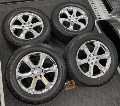 Ford F-150 Lariat Chrome 20" OEM Factory Wheels Tires Rims Platinum Limited TPMS - Image 1 of 4