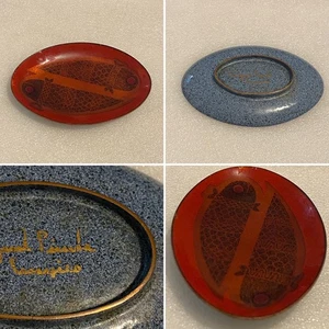 Midcentury Miguel Pineda Mexican Modernism Enamel on Copper Abstract Plate Fish - Picture 1 of 16