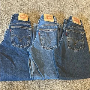 3 Pair of Levi's Kids Jeans - Dark Blue, Medium Blue, Light Blue - Picture 1 of 8