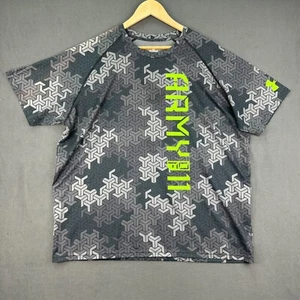 Under Armour UA Camicia Uomo 2XL Geometrica Esercito Sciolto Heat Gear Distressed Sbiadito - Foto 1 di 15