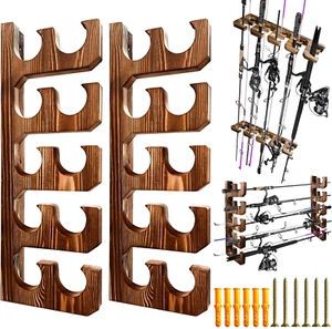 Fishing Pole Rod Racks Wall or Ceiling Mounted Holds up to 10 Rods for Garage Fi - Picture 1 of 12