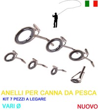ANELLI PUNTA CIMA CIMINO ANELLO RIPARAZIONE CANNA DA PESCA KIT 7 PEZZI Ø VARI 