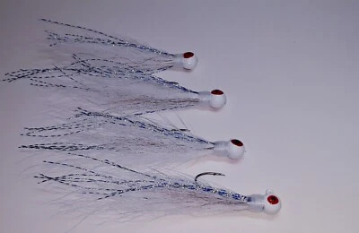 4 plantillas de cabello Blue Streak Bucktail de 1/8 oz para Crappie, Walleye, Bass, Northern Foto 1 de 2