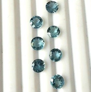 6 mm Round Cut Natural Santa Maria Aquamarine Faceted Wholesale Gemstone 7 Piece - Picture 1 of 7