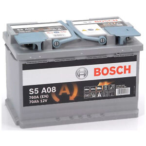 Akumulator samochodowy Bosch S5A08 Start-Stop 12V 70Ah 760A AGM Akumulator rozruchowy 0092S5A080