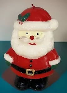 Candela vintage natalizia grande Babbo Natale in cera 6,5” mai accesa - Foto 1 di 4