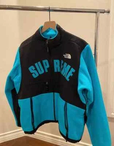 Supreme TNF The North Face Arc Logo Denali Fleece Jacket Teal Mens Large SS19 - Picture 1 of 3