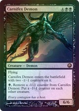 Carnifex Demon - Foil Light Played MTG Scars of Mirrodin Magic 2B3