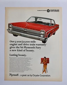 Large Car Ad - 1966 Plymouth Fury (advertisement print poster brochure) - Picture 1 of 1