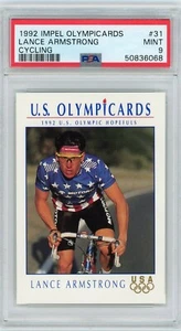 Tarjeta de novato Impel Olympards 1992 ciclismo Lance Armstrong #31 - PSA 9 como nueva - Imagen 1 de 2