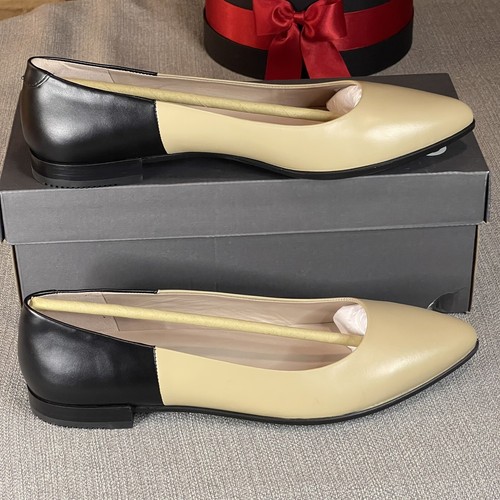 Scarpe da donna danesi in pelle marrone chiaro e nero ECCO taglia 10 10 5 EU 41