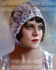 LINA BASQUETTE as Flapper | Beautiful Vintage 8x10 COLOR PHOTO BY CHIP SPRINGER - Picture 1 of 1