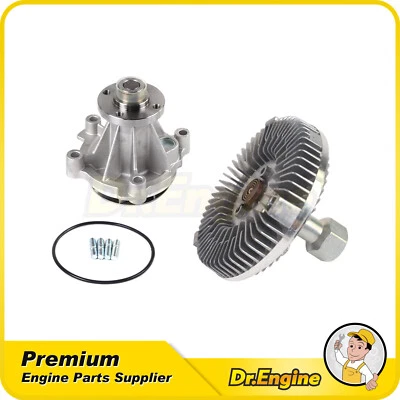 Water Pump & Fan Clutch Fit 99-05 Ford E-150 E-350 F-150 F-350 4.6L 5.4L SOHC - Image 1 of 4