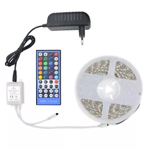 5050 RGB LED Strip DC 12V 5M 300LED RGBW/WW LED Light Strip with 3A Power+Remote - Picture 1 of 15