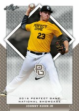 JOHNNY KUHN JR 2016 LEAF PERFECT GAME "BLACK" PARALLEL ROOKIE CARD! LTD 25!
