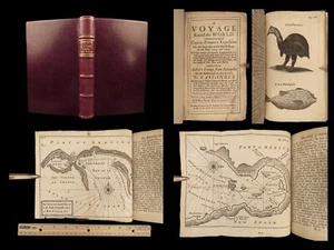 1707 William Dampier Voyages 1ed Illustrated MAPS Pirates PERU Honduras Funnell - Imagen 1 de 24