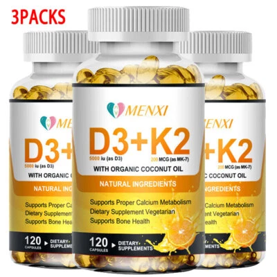 3x Vitamina K2 (MK7) con suplemento D3 10000 UI, cápsulas vegetales con BioPerine Foto 1 de 4