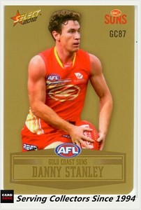 2012 SELECT AFL CHAMPIONS PEELED GOLD PARALLEL CARD GC87 DANNY STANLEY-G.COAST