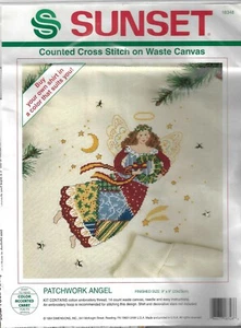 Sunset Counted Cross Stitch on Waste Canvas Kit # 18348 "Patchwork Angel" - Picture 1 of 2