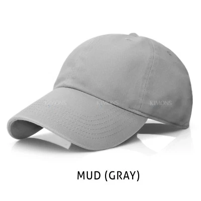 Gorra de béisbol lisa de algodón lisa sombrero de papá ajustable lavada para hombre lavada PC II Foto 1 de 4