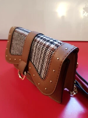 Primark Ladies TARTAN Studded Tan chain BumBAG. BNWT. Matching items available - Image 1 of 4