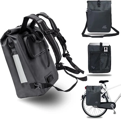 Addana 3-in-1 Fahrradtasche Gepäckträger (18 L) - Rucksack & Tasche, wasserfest