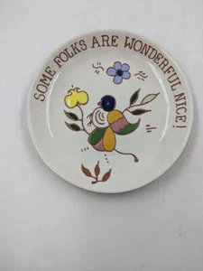 Pennsylvania PA Niederländische Keramik 6-1/2" Teller Karen Dilcher Rotware - Bild 1 von 3