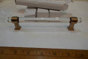 4 Amerock Champagne  Bronze & Lucite Cabinet Door or Drawer handles - Picture 1 of 3