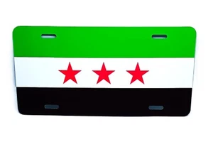 NEW SYRIAN SYRIA 3 STAR REVOLUTION FLAG METAL CAR LICENSE PLATE AUTO TAG - Picture 1 of 15