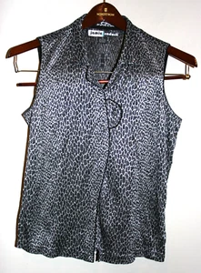 Womens Jamie Sadock Black Silver Sleeveless Golf Shirt Medium M - Picture 1 of 4