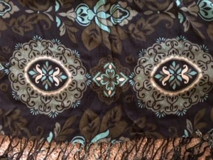 Scarf 100% Cotton 80" Long Boho Blue, Brown, White & Black New w Tag - Picture 1 of 3