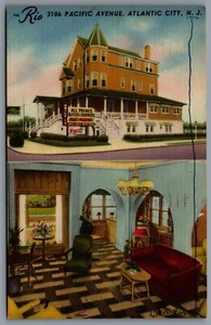Postcard Atlantict City NJ c1954 The Rio Hotel on 3106 Pacific Avenue Defunct - Picture 1 of 2