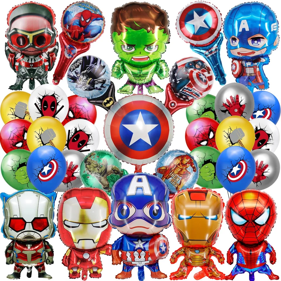 33 Pezzi Avengers Compleanno Decorazioni, Palloncini Tema Supereroi, Palloncini  - Immagine 1 di 1