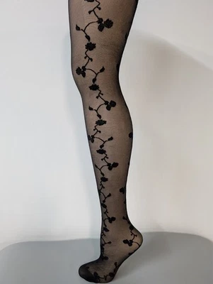 2 Pair Floral Vine Pattern CT PH, Color Black, Size M/T- In Industrial Pack - Image 1 of 4