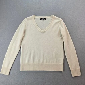 Quince Damen 100% Kaschmir V-Ausschnitt Pullover elfenbein Strickpullover leicht Gr. S - Bild 1 von 11