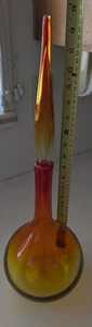 Vintage MCM WAYNE HUSTED? BLENKO 18.75” w long stopper Amberina glass Decanter - Picture 1 of 13